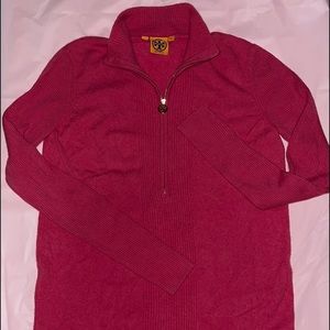 Tory Burch 1/4 zip tunic sweater
